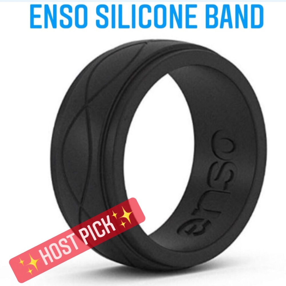 ENSO Rings Men’s Infinity Silicone  Ring Wedding Band Black NEW